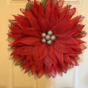Festive Red and Green Holiday Wreath